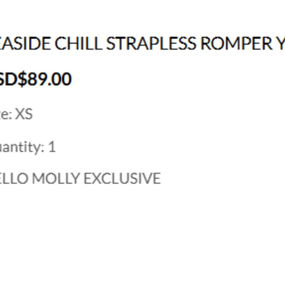 (Never Worn) XS HelloMolly Seaside Chill Strapless Romper Yellow - Picture 2 of 4